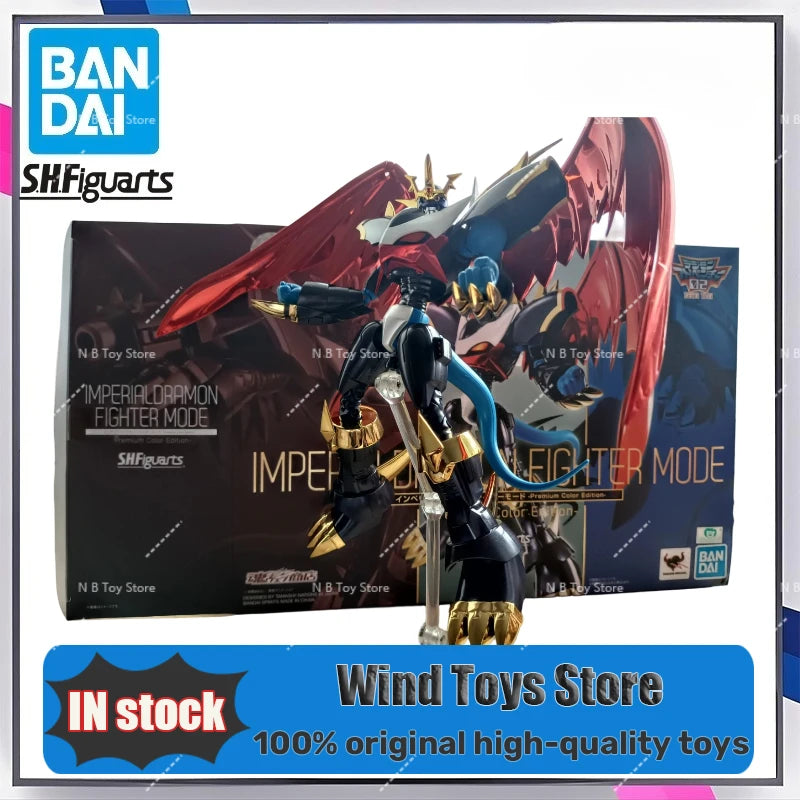 In Stock Genuine Bandai Anime Action Figure SHF Digimon Adventure IMPERIALDRAMON FIGHTER MODE -Premium Color Edition- Gifts