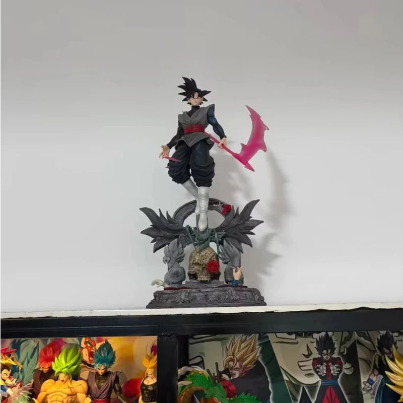 Yunqi GK Dragon Ball Super Rose Goku Black PVC Figure Luminous Base Interchangeable Parts Collectible Statue Decor