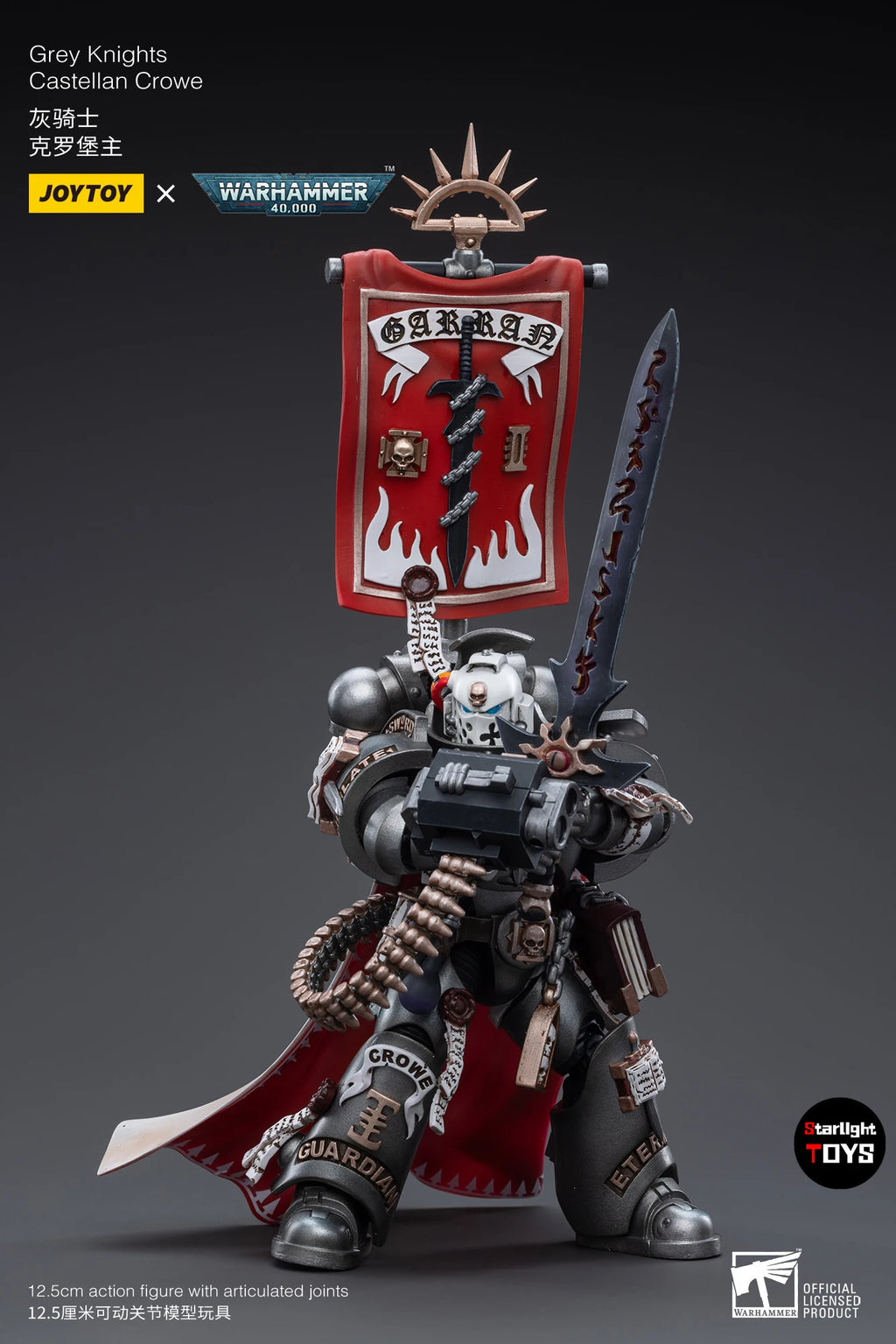 JOYTOY 1/18 Action Figure Warhammer 40K Grey Knights Castellan Crowe Toy Model Gift Collection