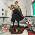 73cm One Piece Gk Platform Company Extra Large Knife Carrying Roronoa Zoro Double Headed Carving Scene Statue Handmade Model Gif