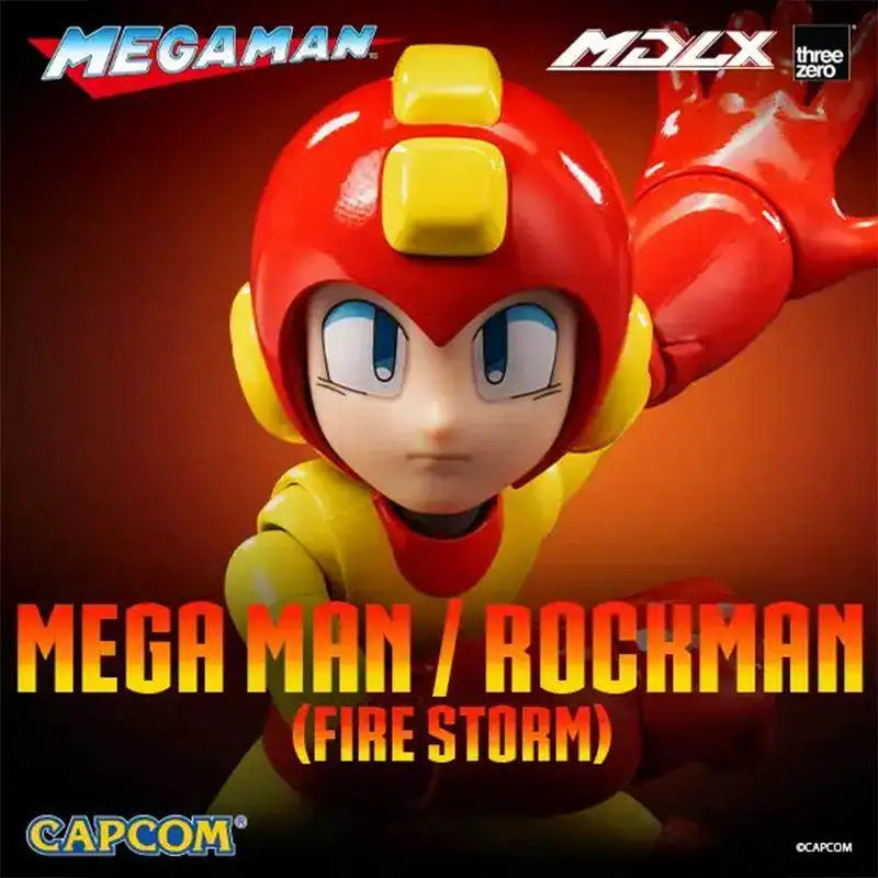 [In Stock] Genuine Threezero 3a Mdlx Rockman Flame Storm 102mm Mobile Doll Figure Model Anime Toy Gift