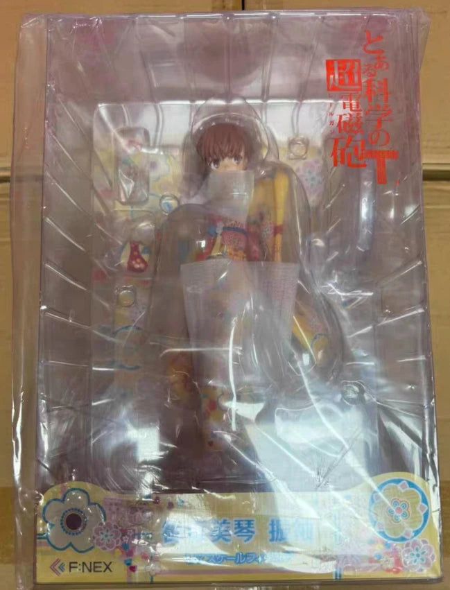 F:NEX Original:Toaru Kagaku No Railgun Misaka Mikoto kimono 24cm PVC Action Figure Anime Figure Model Toys Collection Doll Gift