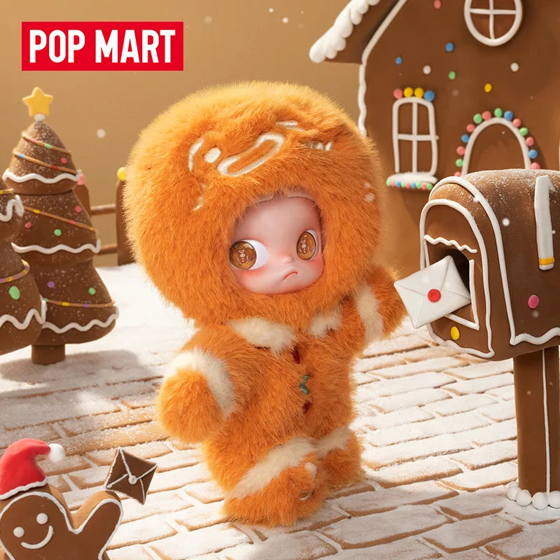 New Genuine POPMART Zsiga Gingerbread Man 1/8 Action Figure toy Kawaii Doll Desktop Decoration Model Christmas Gifts For Family