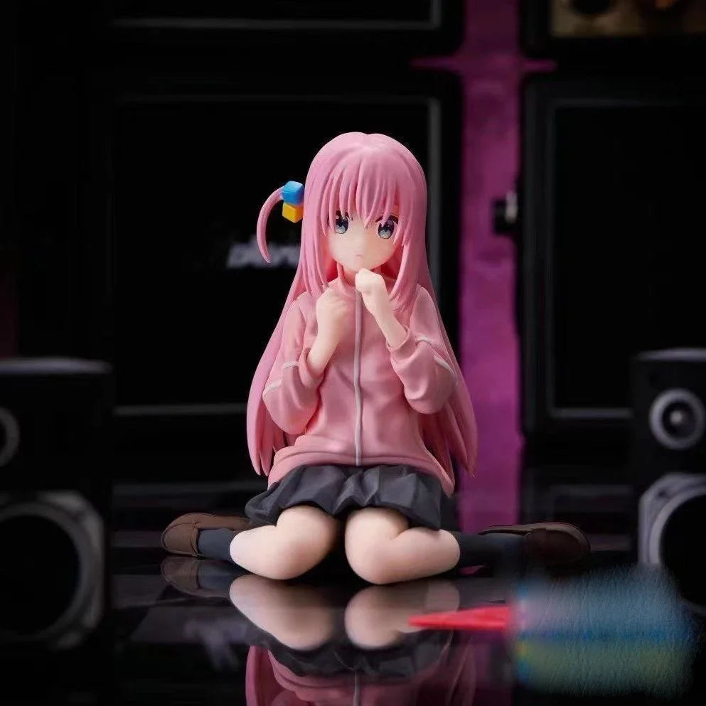 BOCCHI THE ROCK! Anime Gotoh Hitori Figures Sitting Guitar Gotoh Hitori Doll Action Figure Collect Model PVC Toys for Children