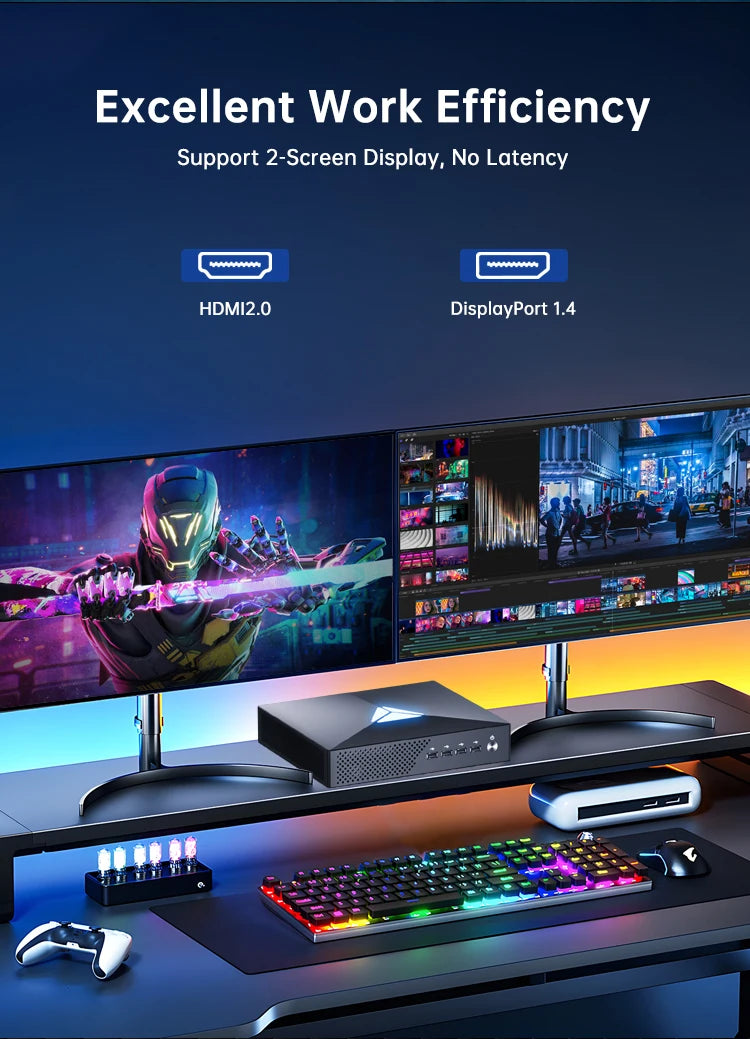 Gaming Mini PC GTX1650 4GB Video Card Mini PC Intel core I9-9900T Windows 11 Desktops Mini PC Gaming Computer DDR4 linux Wifi 6