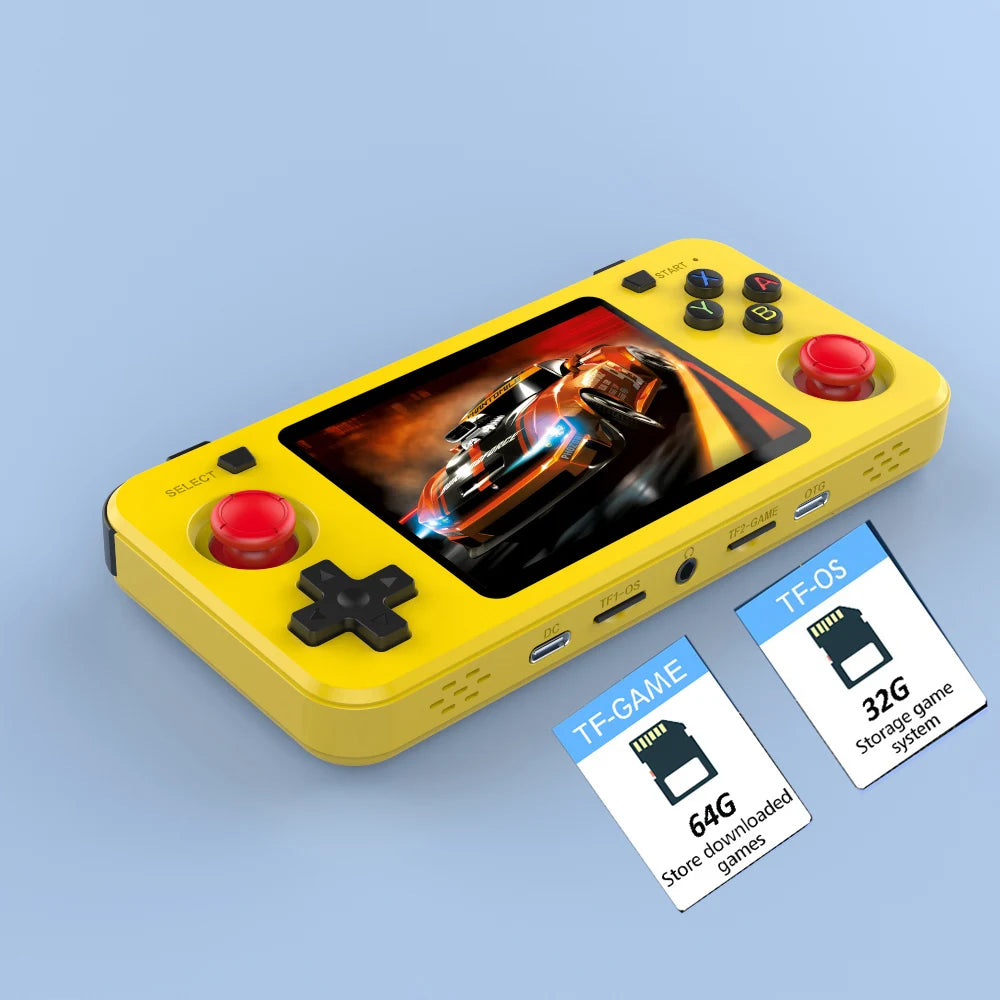 R36H Retro Handheld Game Console Yellow Color Consolas Portable 3.5 Inch Pocket Video Player 20000+ Games Kid's Gifts R36S
