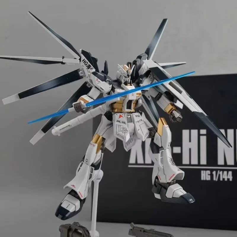 Hi-ν RX-93-ν2 HG 1/144 Hi Nu GPB Color Mech Assembly Model Kit Action Figure Boys' Puzzle Toys Desktop Ornament Doll Collectible