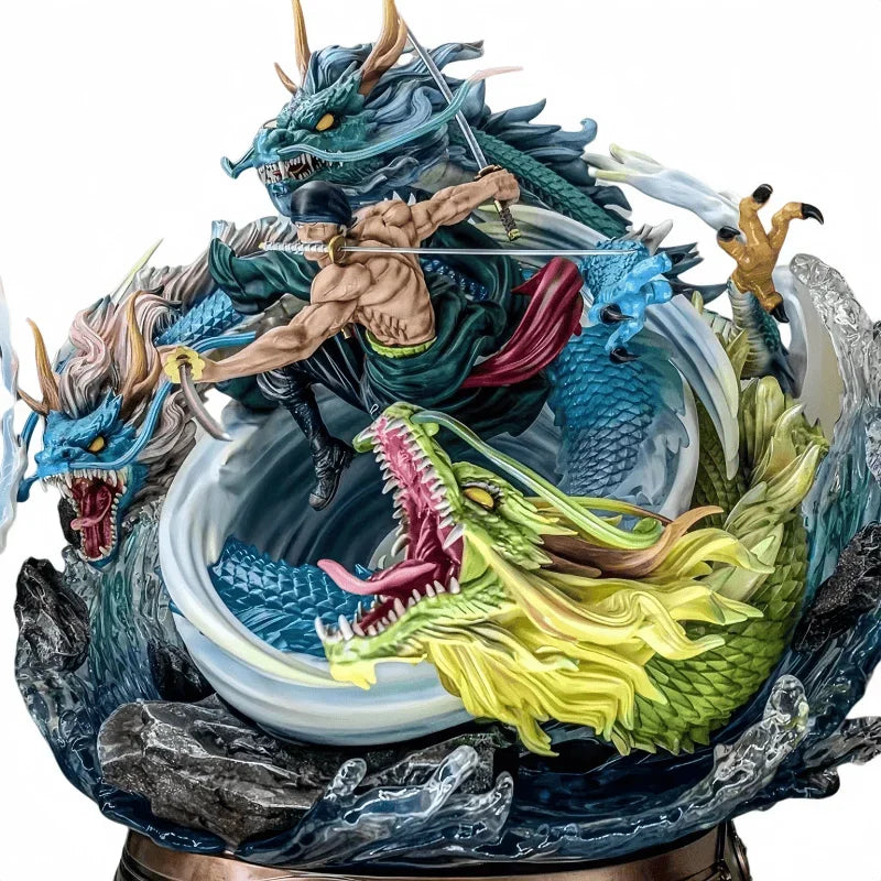 23CM Japanese Anime One Piece Action Figure Three Dragons Three Knive Flow GK Roronoa Zoro PVC Collection Statue Model Toys