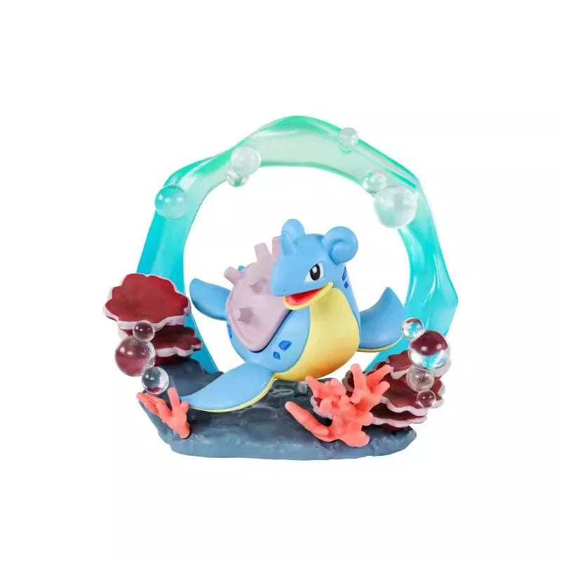 Anime Pokemon Circular Diorama Figure Pikachu Spheal Espeon Umbreon Togekiss Lapras Cute Model Decoration Children's Gifts