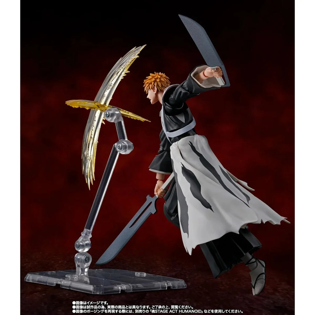 Bandai Genuine Bleach Anime Model Kits Ichigo Kurosaki -Dual Zangetsu Toys SHF Action Figure Assembly Model Gift Kids Christmas