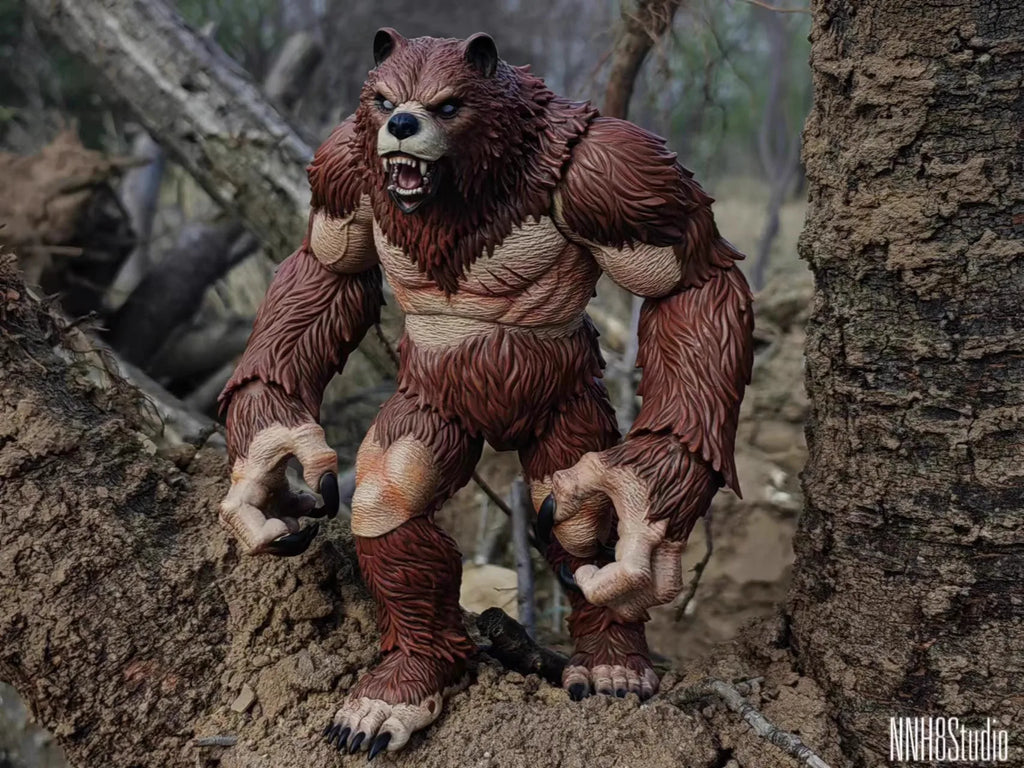 MemoryToys 1/10 Adventurer's World Berserker Bear Men Model Full Set 22cm Druid Animal Action Figure Toys Doll Model Fans Gifts