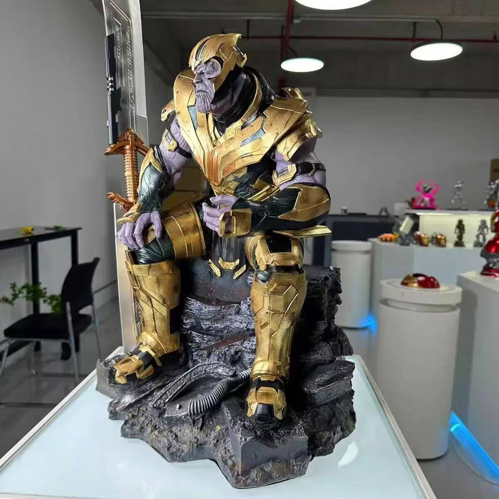 1/4 The Avengers Figure Thanos Sitting Posture Magnetic Suction Anime Model Resin Desktop Ornament Decorations Kids Toys Gifts