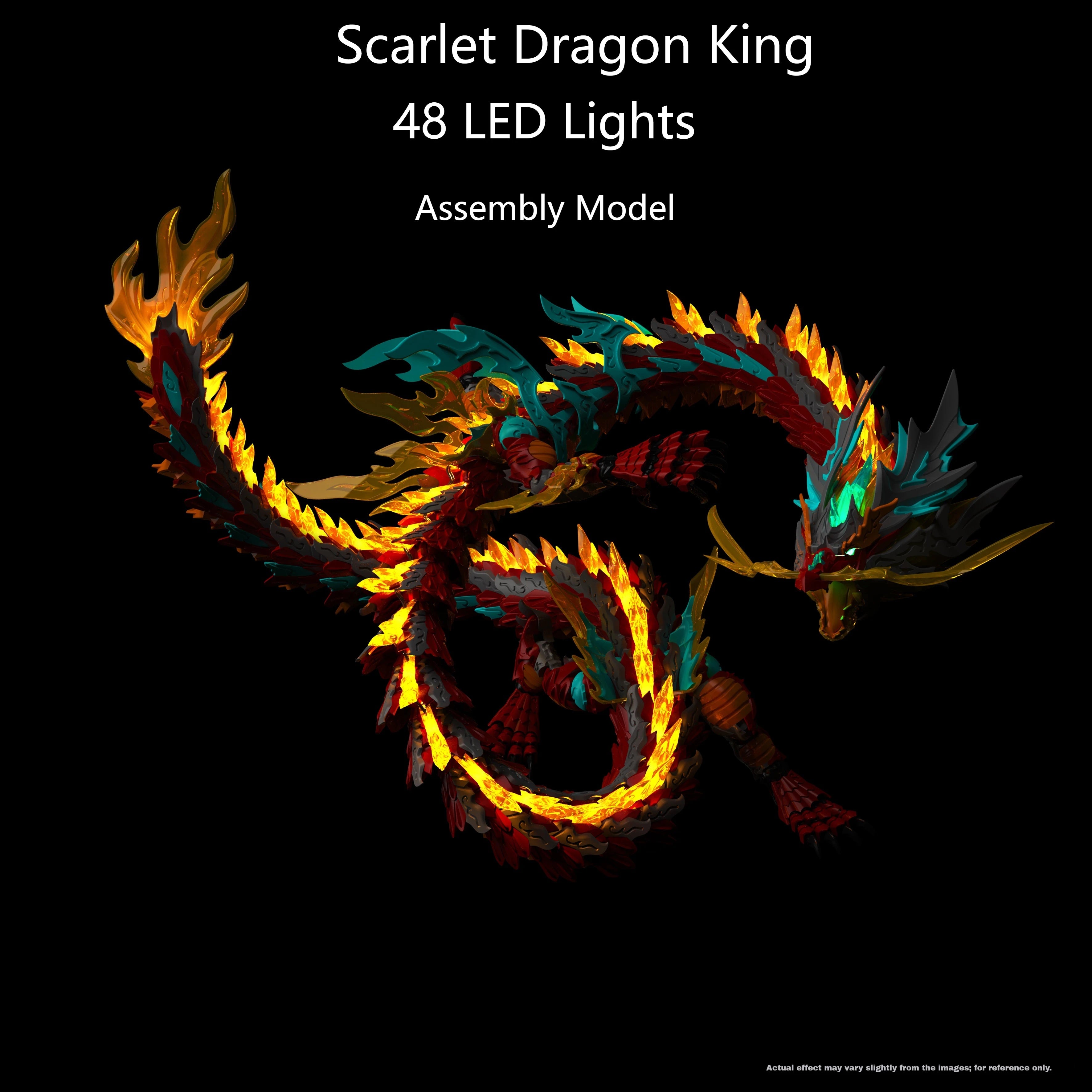【Dragon Raja】Zl0001 Scarlet Dragon King Remote-Controlled Light-Up Articulated Metal Skeleton Assembly Model Toy Action Figures