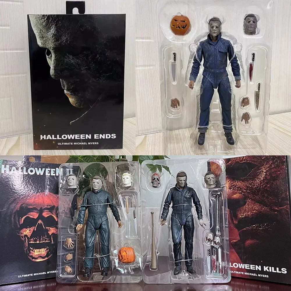 NECA Michael Myers Figure Ultimate Halloween Ends Michael Myers With LED Pumpkin Halloween Horror Toy Doll Christmas Gifts