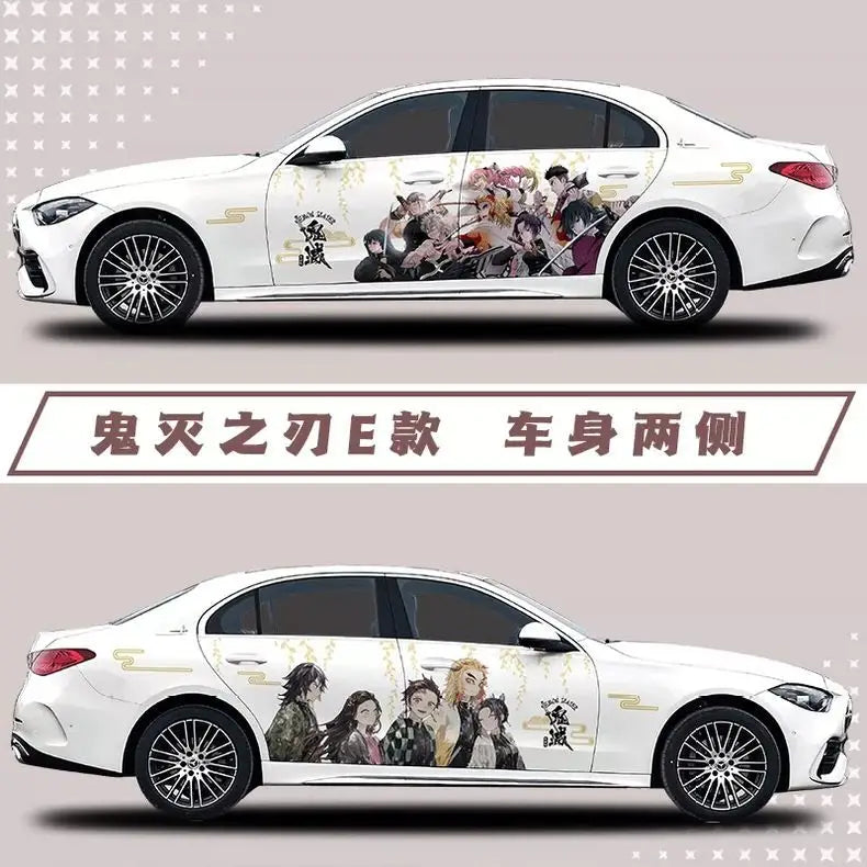 Demon Slayer Sticker Car Body Decoration Car Clothes Diy Cute Kamado Tanjirou Kochou Shinobu Car Decoration Sticker Gift