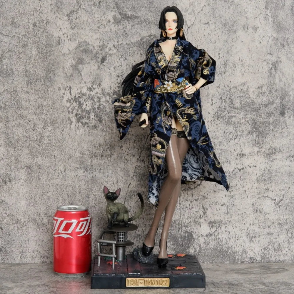 46cm One Piece Boa Hancock Kimono PVC Figure Static Display Model Interchangeable Shawl Scene Anime Collectible Statue Fans Gift