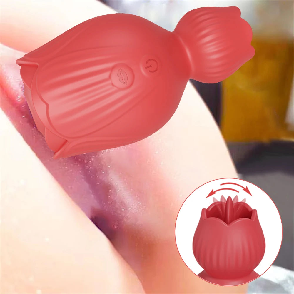 Rose-Sucking Vibrator Nippel Klitoris Stimulator Zunge Lecken Vibration Masturbation Werkzeuge Frauen Sex Spielzeug Für Erwachsene Vibrator 18