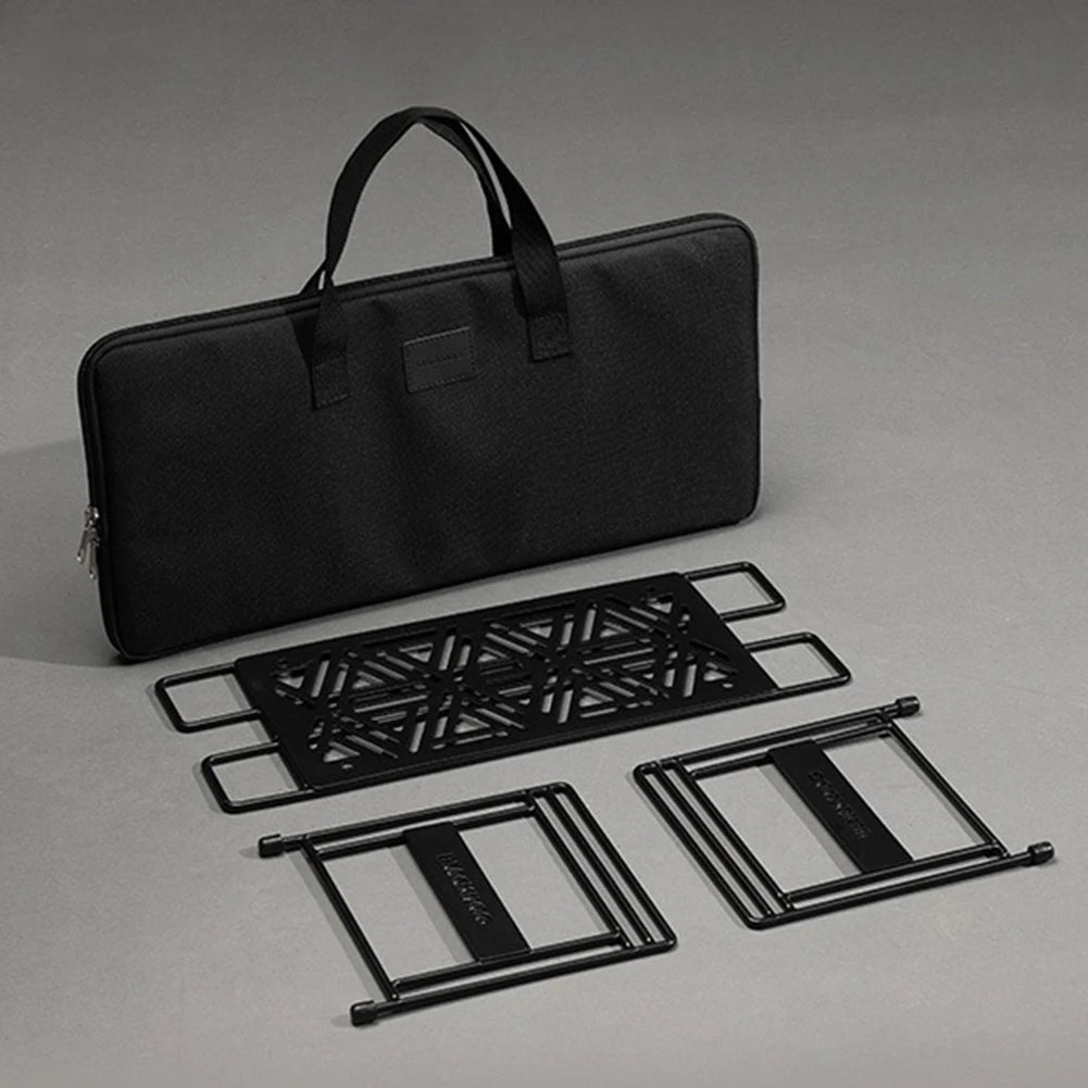 BLACKDOG Camping Iron Storage Shelf Barbecue Picnic Accessory Shelf Multi-Function Metal Desktop Rack Trapezoidal Hanging Rack