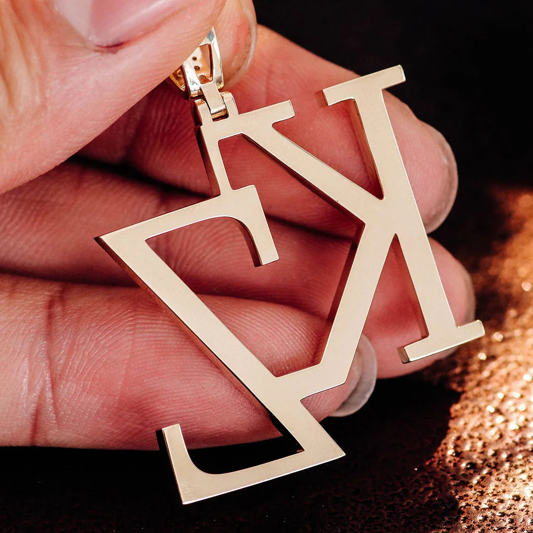 Provence custom name jewelry 10K/14K gold letter name pendant lab diamond hip hop pendant for unisex Anniversary birthday gifts