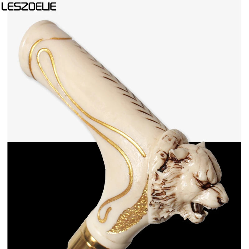 96 cm Gehstock mit Tigerkopf-Harzgriff, Herren, schwarz, Gehstock aus deutschem Buchenholz, Damen, rot, modische dekorative Stöcke