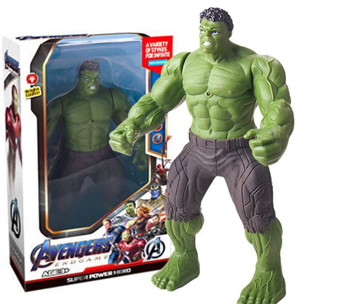 Avengers Spiderman Iron Man Hulk Captain America Collectible Superhero Action Figure Toy Luminous Hand Movable Kids Charm Gifts