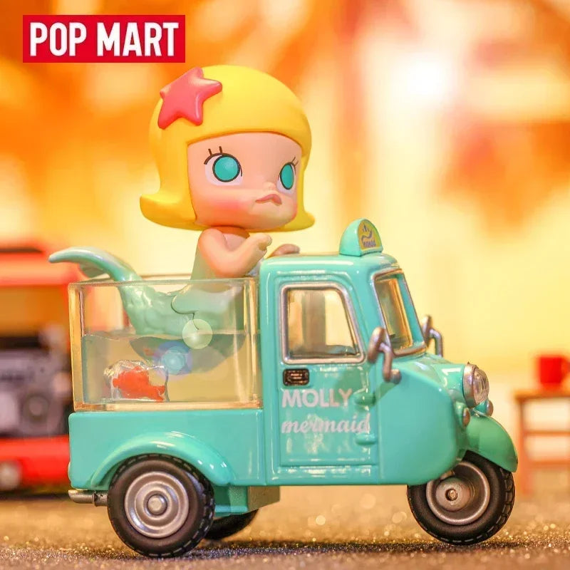 POP MART Molly Car Car Series Mystery Action Figure Anime PVC 100% Original Collectible Desktop Ornament Doll Toy