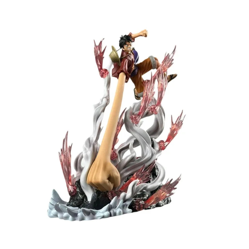 30cm One Piece Monkey D. Luffy Gk Action Figure Pvc Anime Statue Long Arm Battle Scene Collectible Desktop Decor For Anime Fans