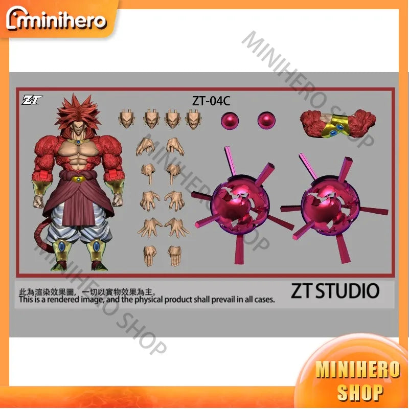 【Pre-sale】ZT Studio ZT04 Dragon Ball Z SHF Super Saiyan SSJ4 Broly Normal Battle Damaged Anime Action Figures Toys Models PVC