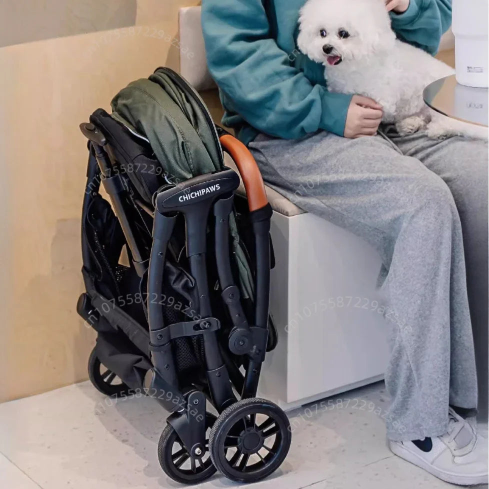 Lightweight Foldable Pet Stroller Small Dog Stroller Multifunctional Pet Stroller Ventilated and Breathable Pet Car