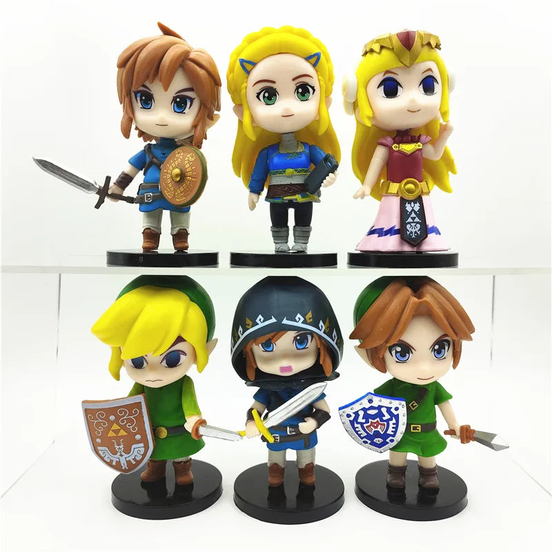 6Pcs/Set The Legend of Zelda Game Figures Periphery Toys Link Action Figure Q Version Anime Pvc Model Doll Kawaii Ornaments Gift
