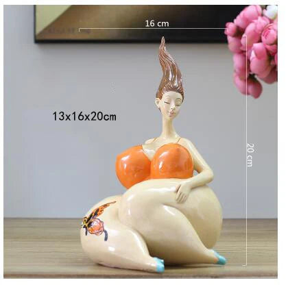 Nordic Ins Golf Schönheit Plump Frau Ornamente Handwerk Hause Wohnzimmer Schreibtisch Fett Mädchen Figuren Clubs Statuen Dekoration Zubehör