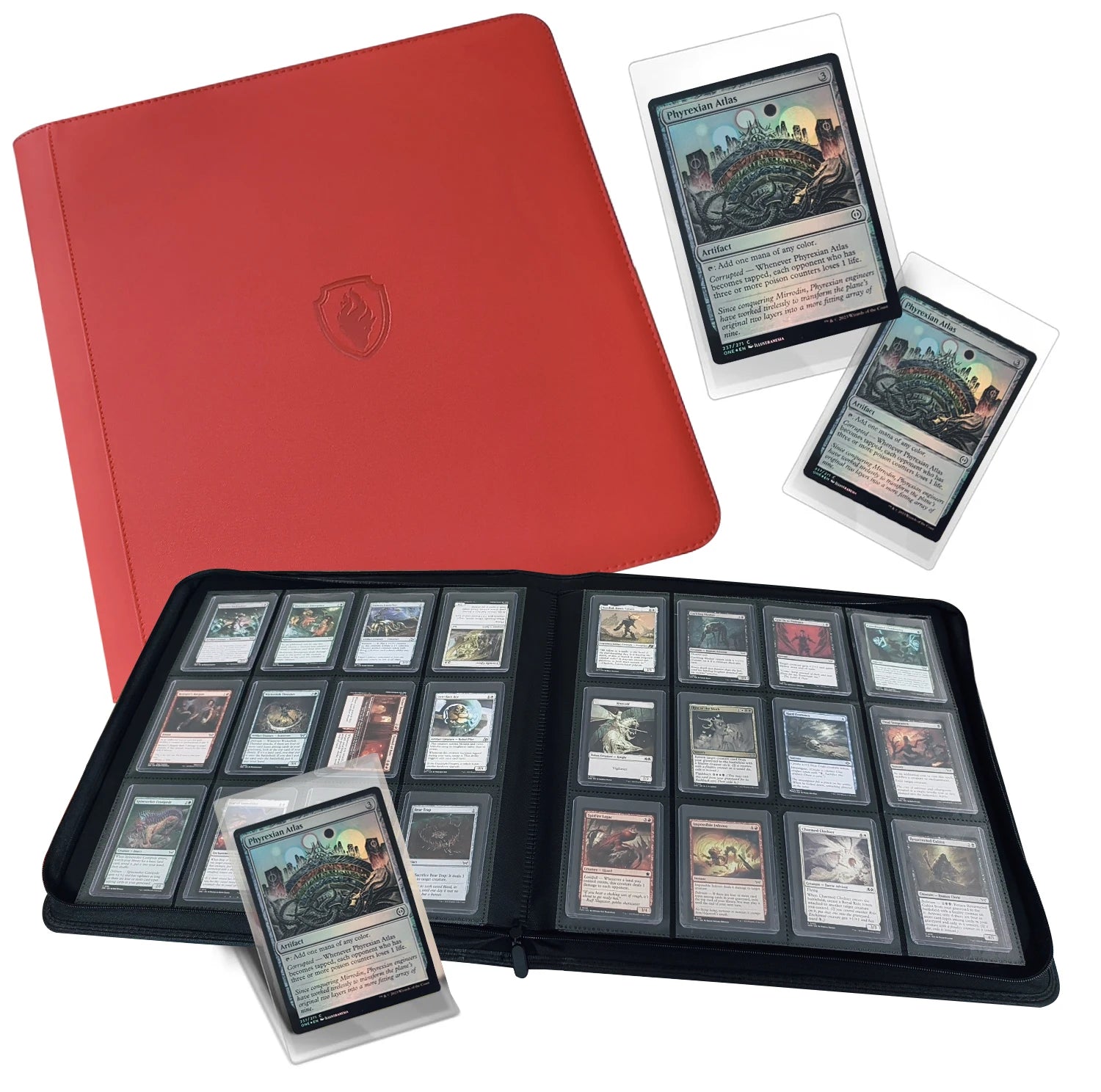 Holds 384 Toploaders | 12-Pocket | Ringless Double-Sided Pockets |  Premium Top Loader Binder for Trading Cards