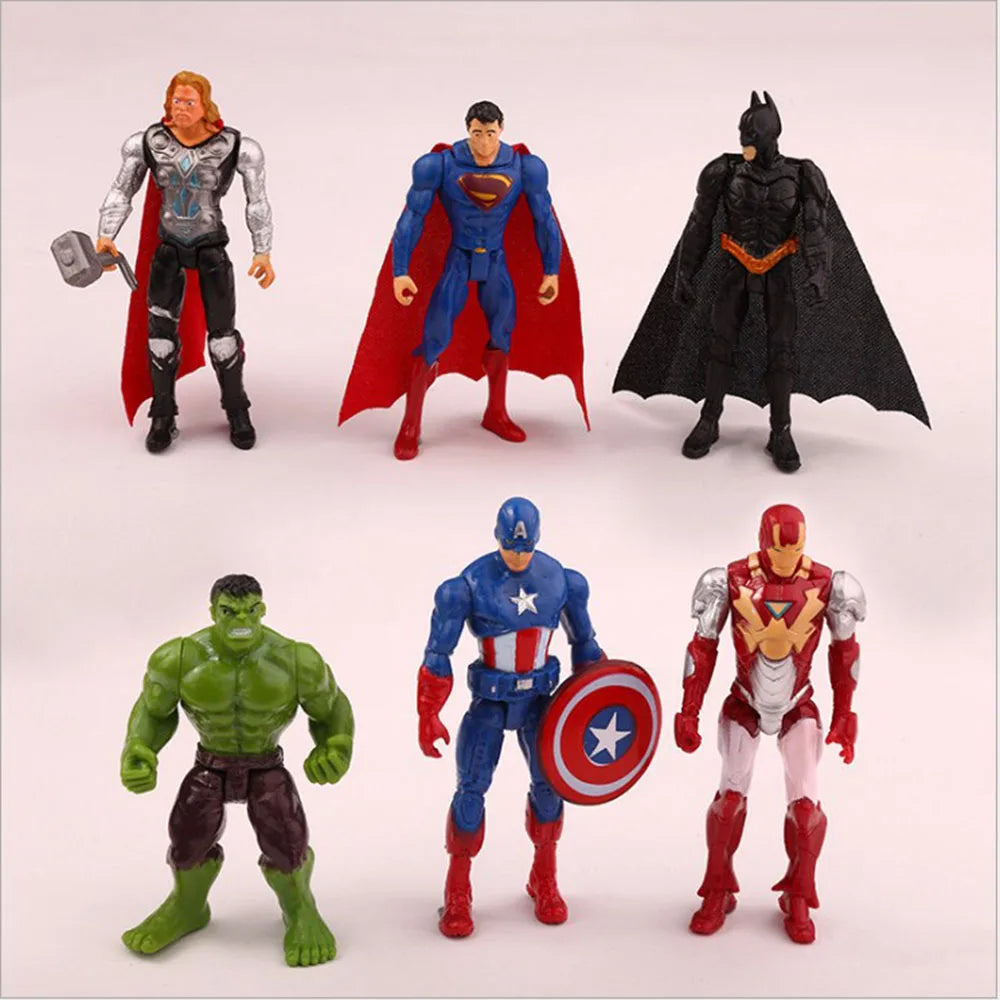6pcs/set 9-10cm Marvel Avengers superhero Infinity War Iron Man Hulk American Captain Thor Super Heroes Figures Toys