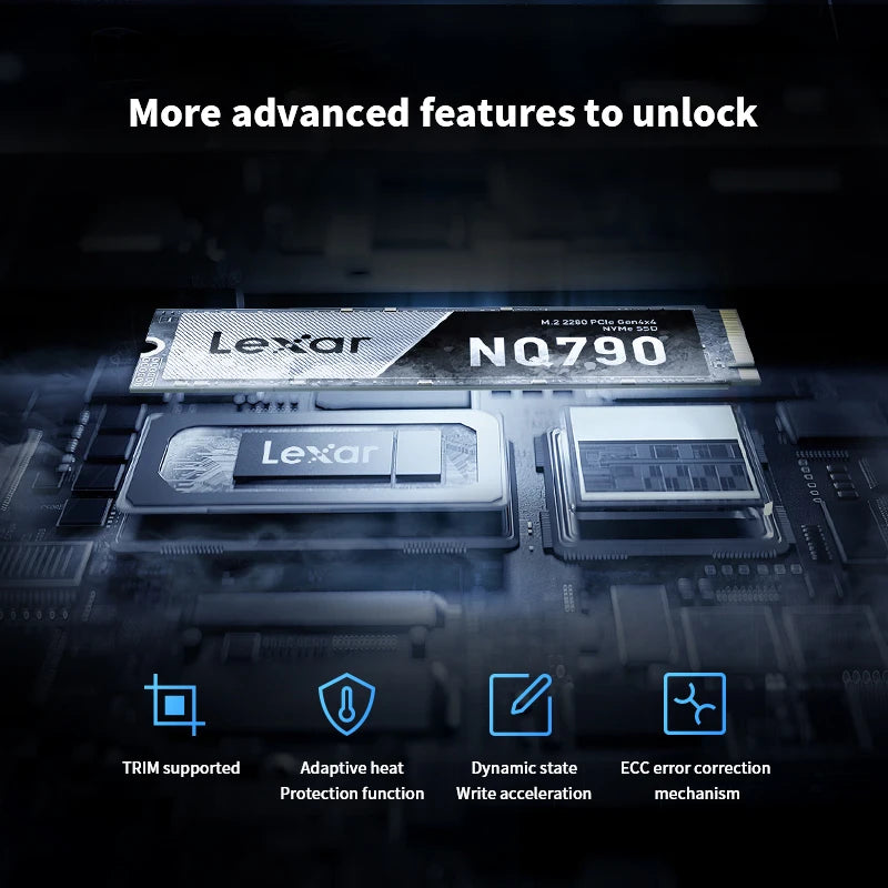 Lexar NQ790  Solid State Drives 500GB M.2 Interface NVMe Protocol M.2 2280 SSD PCIe4.0x4  for Desktop Notebook