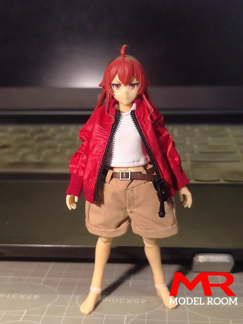 ATStory 1/12 Female Short T-shirt Zipper Jacket Clothes Model Fit 6'' SnailShell SHF ML Romankey Soldier Action Figure Body Doll