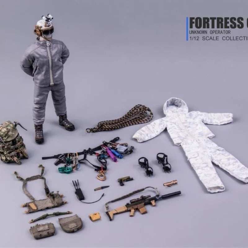 HASUKI 1/12 h Action Figure  SALVO SA01 Men Soldier Black Camouflage Outdoor Combat Suit 6Inch Action Figure Call of Duty Toys