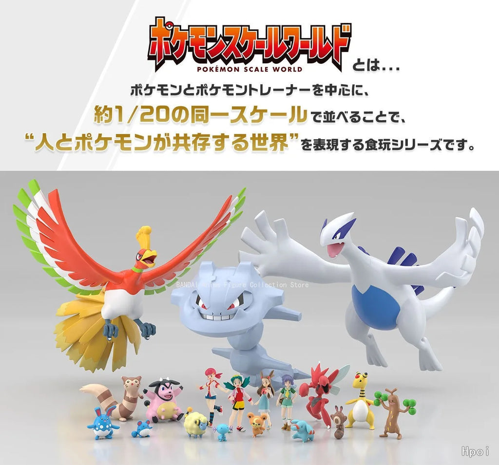 Bandai Original Pokemon Scale World Jouto Region Houou Lugia Anime Figures Collection Gifts Model Ornaments