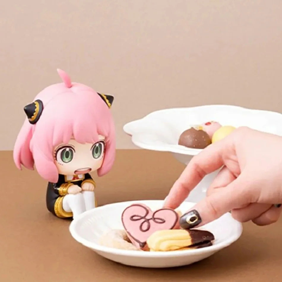 13cm Spy Family Anime Peripheral Statue Anya Cosplay Figure 2d Double-Ended Interchangea Model Desktop Decoration Gifts