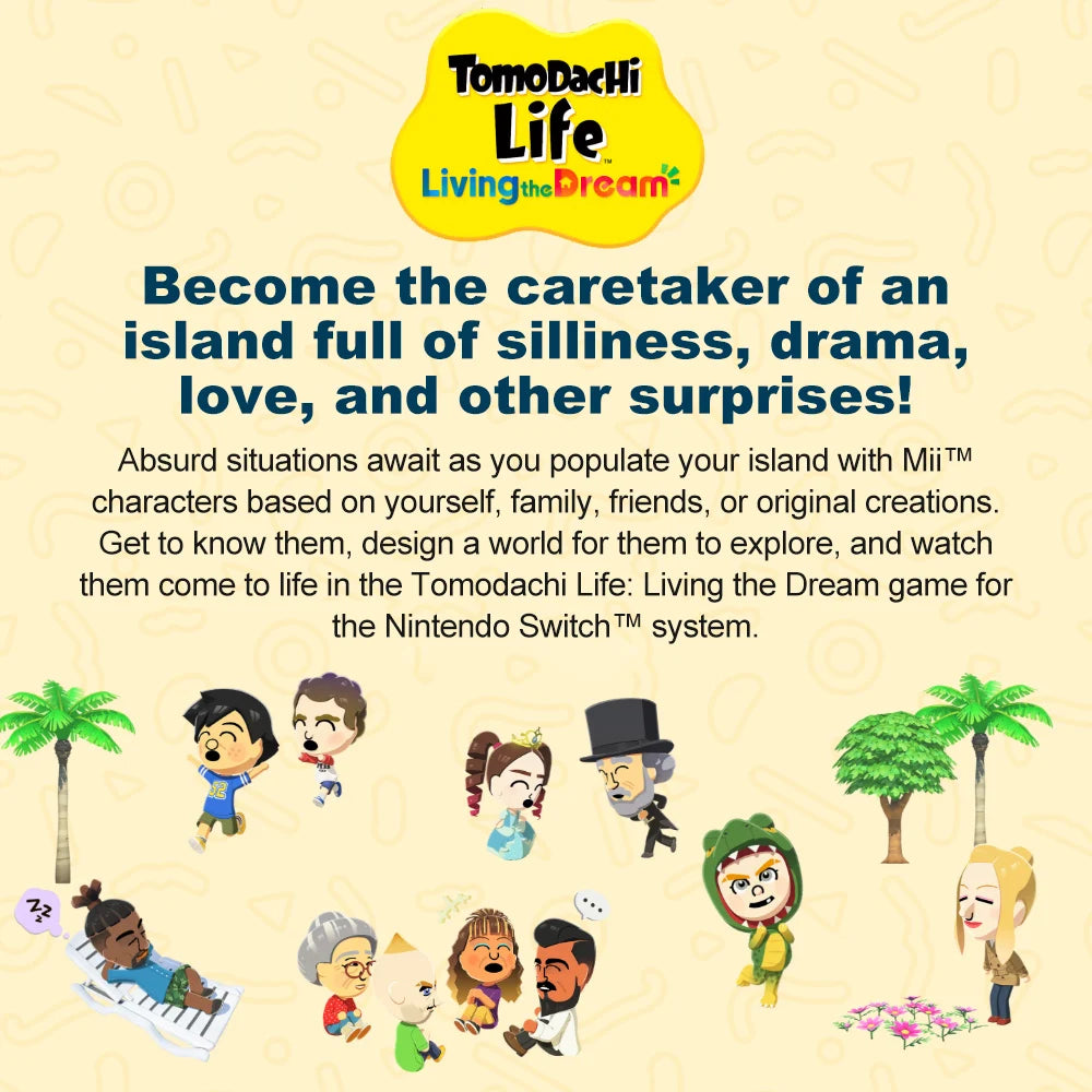 Tomodachi Life Living the Dream Nintendo Switch Games Deals 100% New Physical Game Card Simulation Genre Game for Switch Console