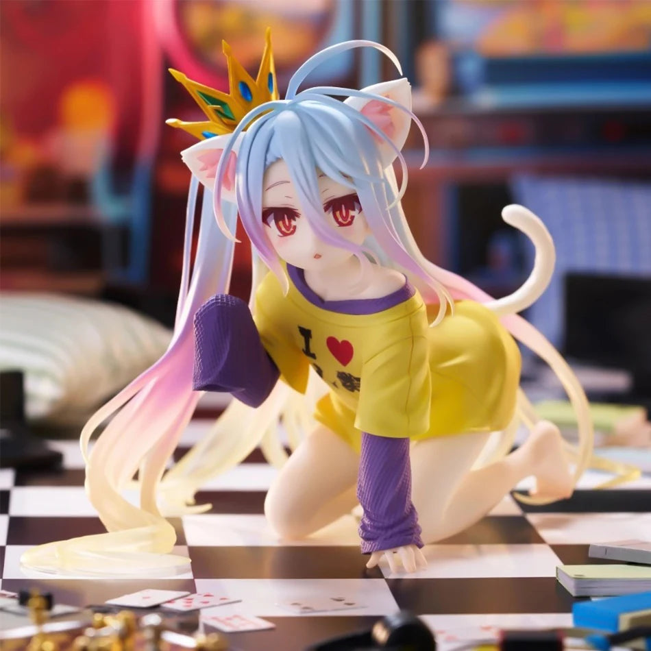 Anime-Figuren TAiTO NO GAME NO LIFE Shiro PVC Desktop Niedliche Ornamente Sammlung Modelle Spielzeug Desktop Niedliche Weihnachtsgeschenke Auf Lager