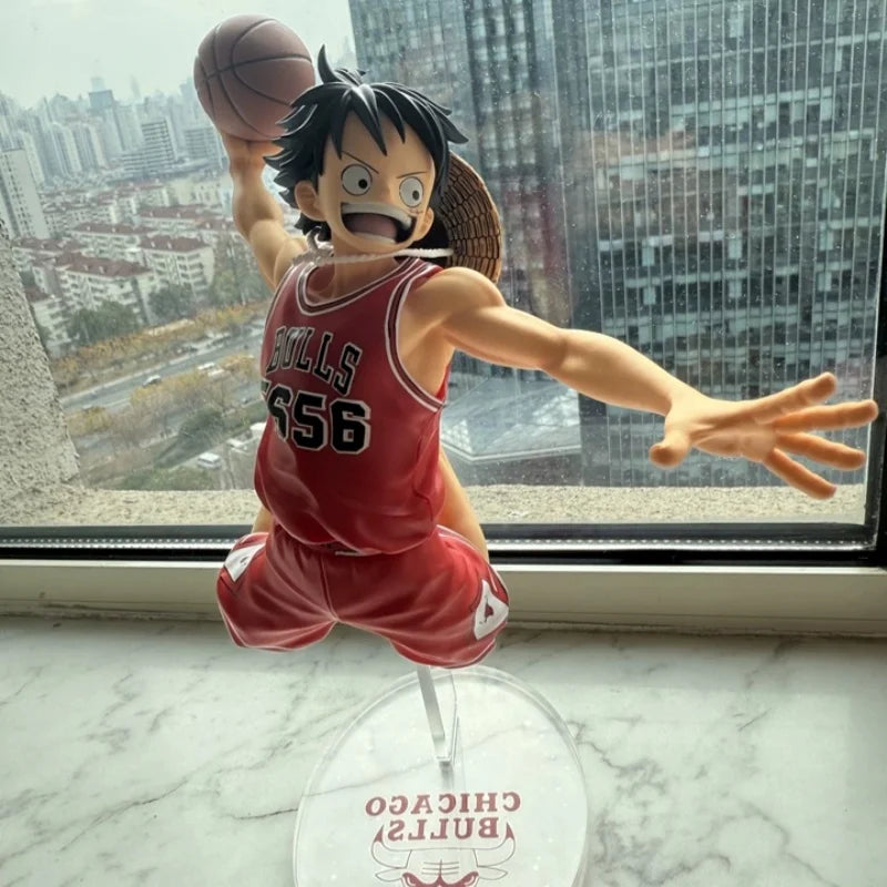 100% Bandai Spirits Banpresto One Piece Nba Master Stars Piece Monkey D. Luffy Prize Figure 17cm Pvc Desktop Ornament Gift