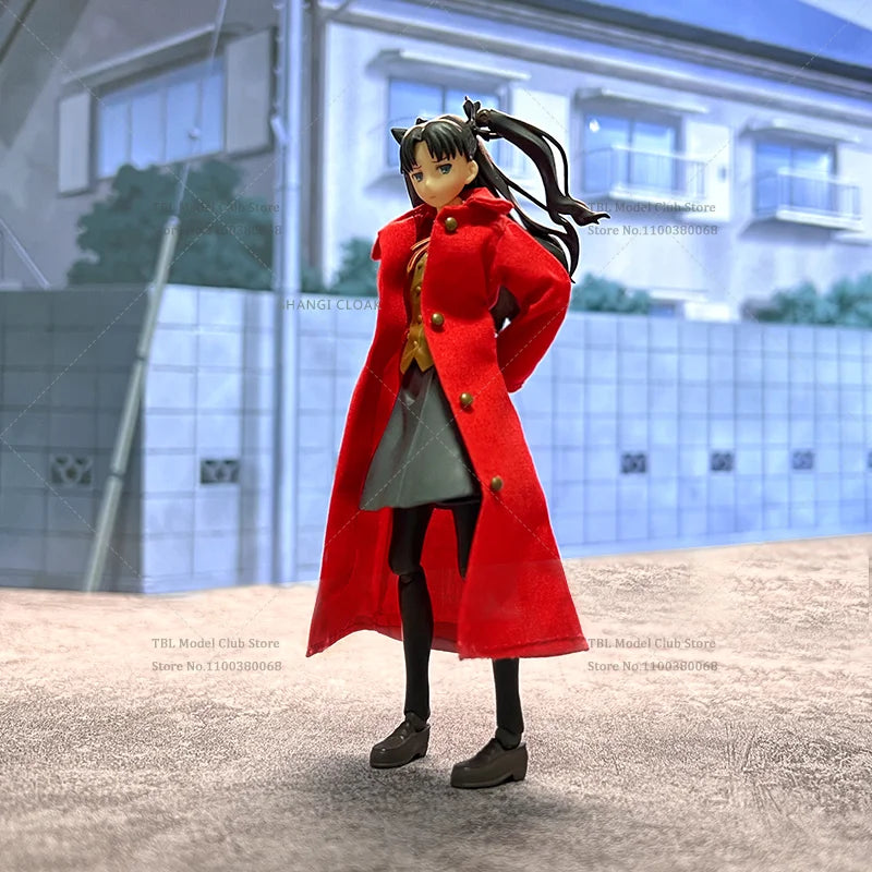 1/12 Scale Female Clothes Coat Fate/stay night Tohsaka Rin Average One Japanese Anime For figma  6-inch Action Figure Soldier