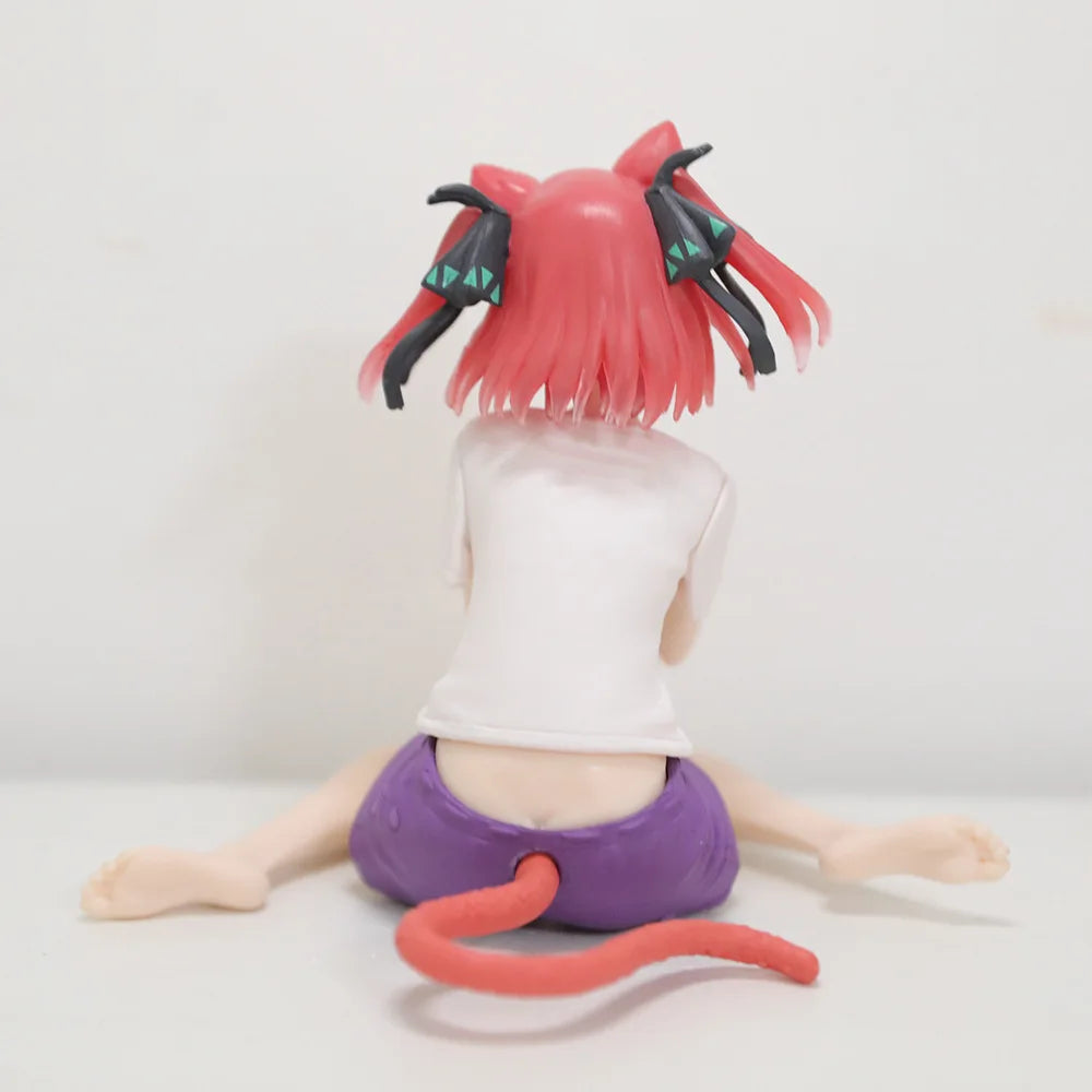 Anime The Quintessential Quintuplets Desktop Cute Nakano Nino Figures Cat Room Wear Ver Girls Statue Model Dolls Desk Decoration