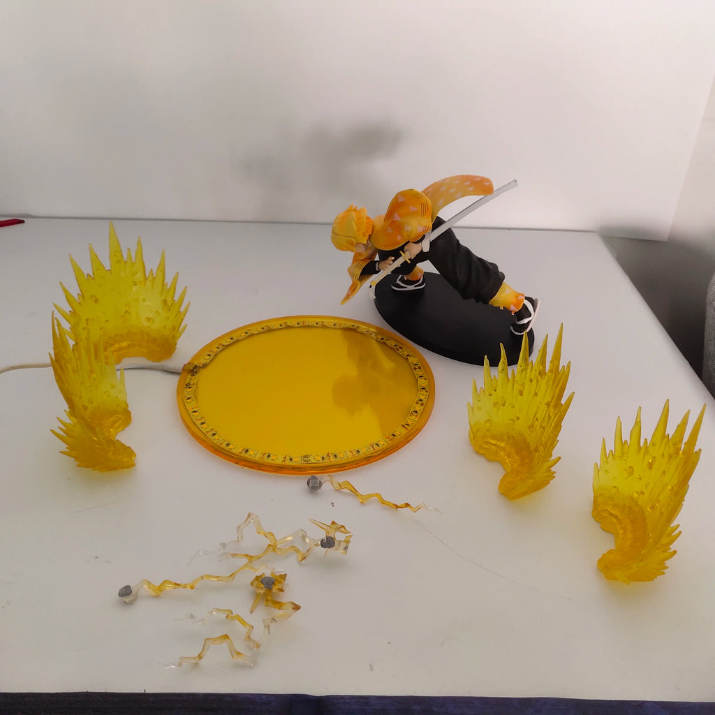 Demon Slayer Anime Agatsuma Zenitsu Led Lampe Birne Action-figuren Modell Figurine Figur &amp; Basis &amp; Lampe DIY Dekoration Spielzeug