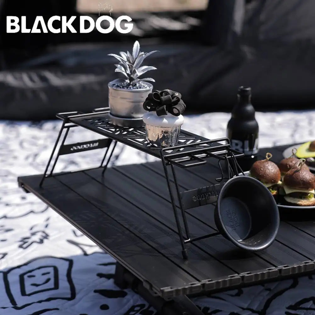 BLACKDOG Camping Iron Storage Shelf Barbecue Picnic Accessory Shelf Multi-Function Metal Desktop Rack Trapezoidal Hanging Rack