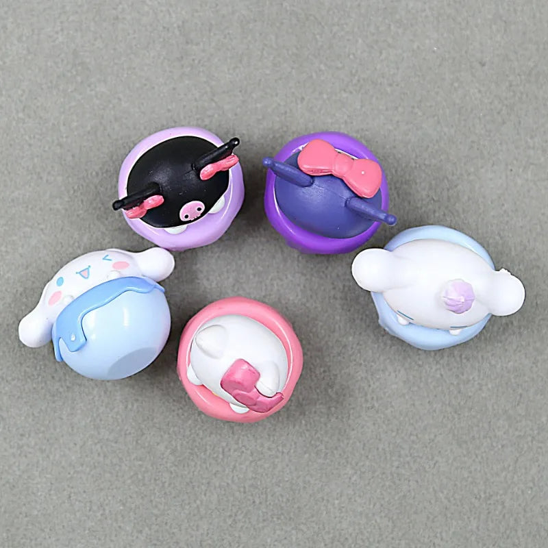 Sanrio Hello Kitty Mini Decoration Doll Anime Figure Kuromi Q Figural Cute Toy Car Cake Decoration Model Children Birthday Gifts