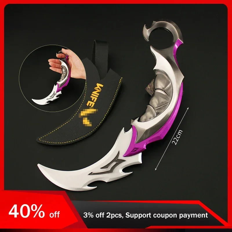 22 см Valorant Game Периферно оръжие Ключодържател Голям размер Reaver Karambit Тайното общество на сянката Модел на оръжие Момчета Играчки