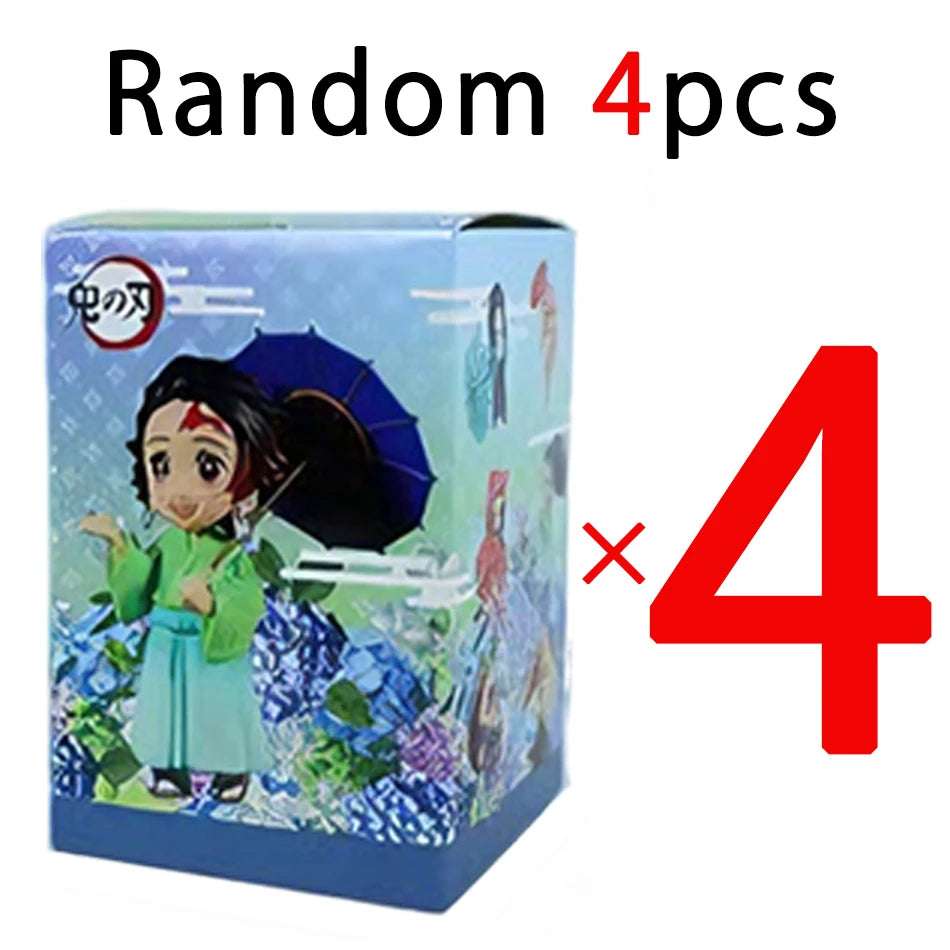 In stock 12cm kawaii  Demon Slayer Plum Rain Series with Box Handmade Model no Yaiba Kamado Nezuko Action Figure Ornament Gift