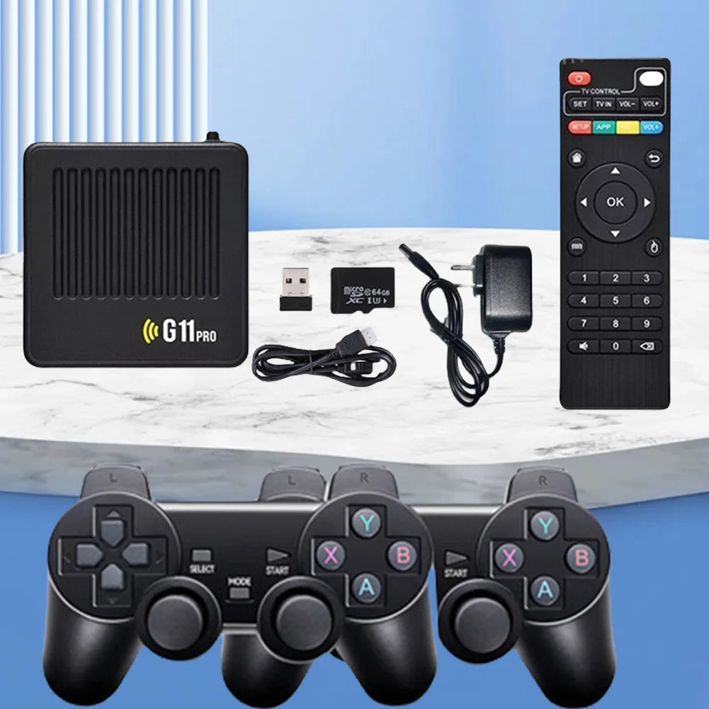 G11 Pro Video Game Box Built in 10000+ Retro Games Ultra Low Latency 4K HDMI-Compatible Output with 2.4G Wireless Dual Gamepad