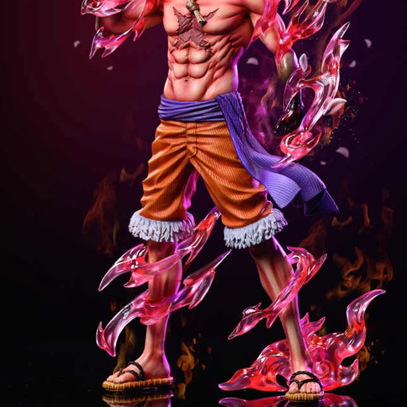 One Piece Figures Busoshoku Haki Emission Monkey D Luffy Action Figure Anime Collection 32cm Gear Second Luffy Statue Model Toys